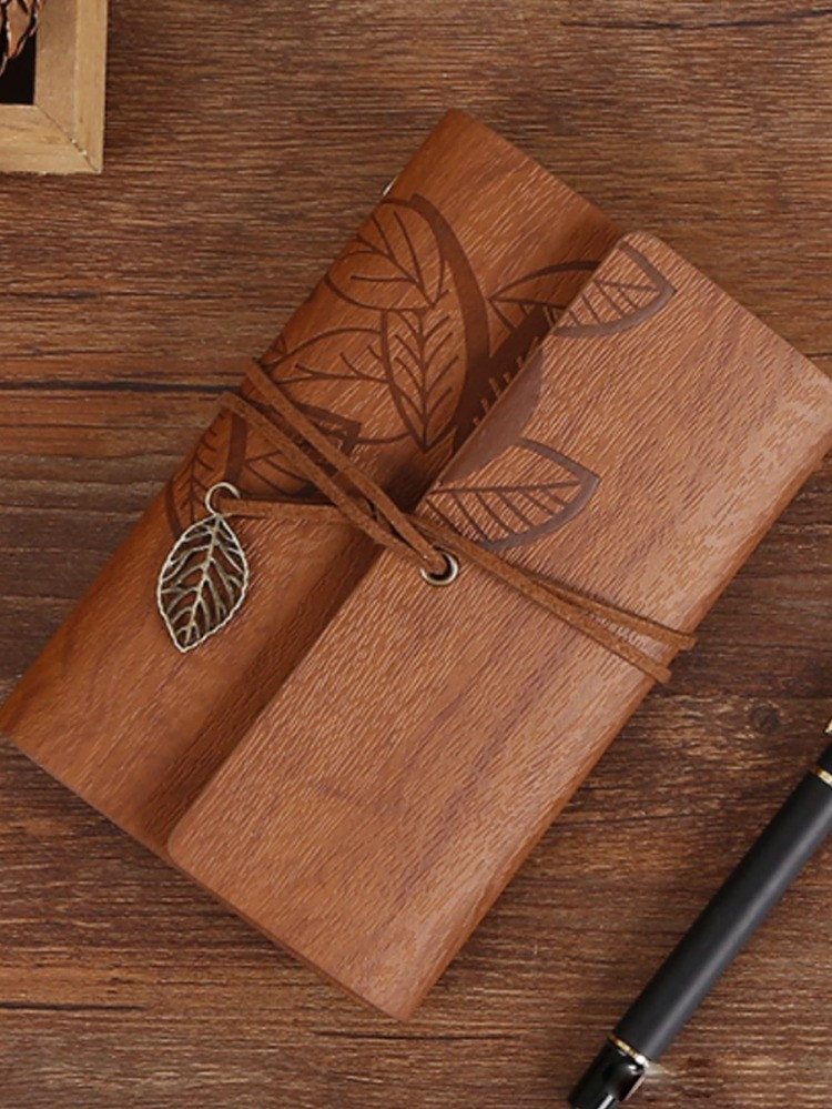 1 Vintage Leaf Notebook 75 Sheets Inside Kraft Paper As A Surprise Gift | SHEIN