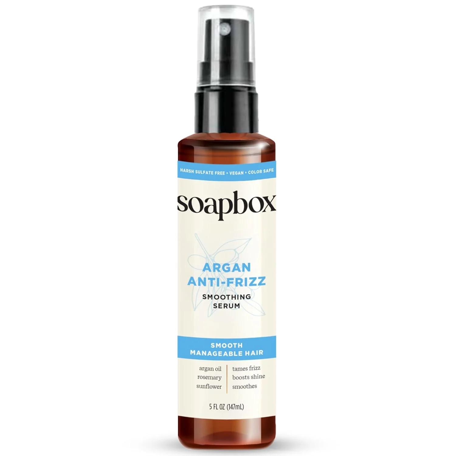 Soapbox Argan Oil Smoothing Serum, Anti-Frizz Serum for All Hair Types, 5 Fluid Ounces | Walmart (US)
