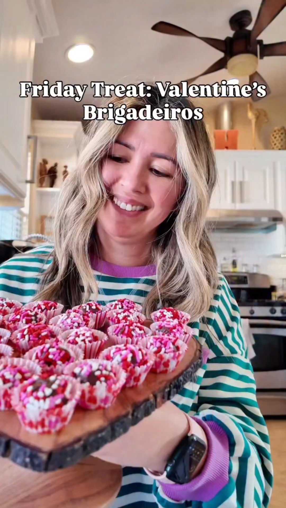Friday Treat, but make it Valentine’s. 💘
These are brigadeiros (Brazil’s iconic chocolate truffles) and they’re giving fancy dessert table with 4 simple ingredients.

RECIPE (save this 🤍):
Ingredients:
• 1 can (14 oz) sweetened condensed milk
• 3 Tbsp unsweetened cocoa powder (sifted)
• 1 Tbsp butter
• sprinkles (Valentine mix)

How to:
	1.	In a nonstick pan, combine condensed milk + butter + cocoa.
	2.	Stir over medium heat 10–12 min until thick (when you drag a spatula through and it doesn’t close for 2–3 seconds).
	3.	Pour onto a buttered plate and chill 1 hour.
	4.	With slightly buttery hands, roll into balls and coat in sprinkles.
	5.	Pop into candy cups and enjoy 


#LTKHome #LTKSeasonal #LTKmomlife