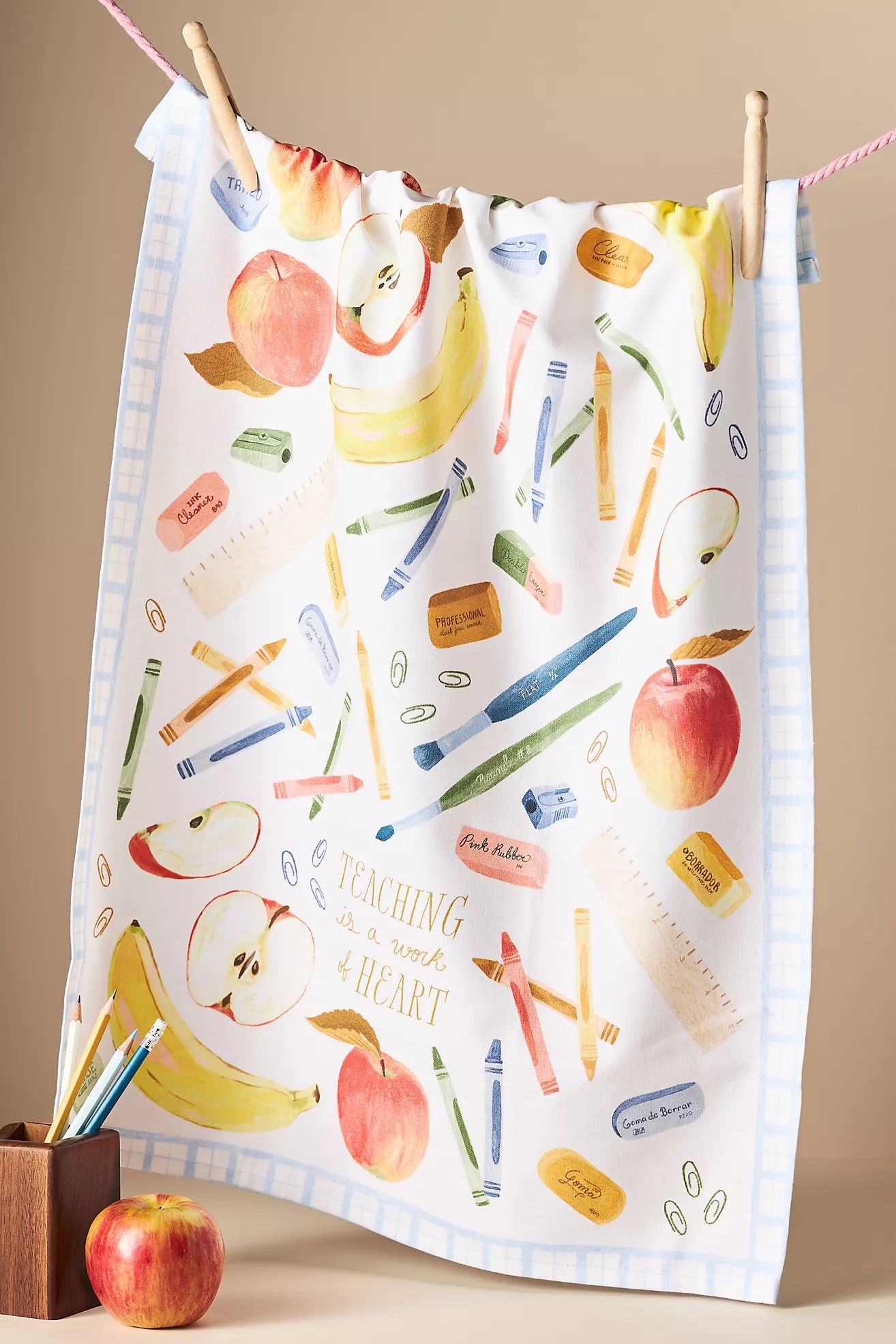 Teaching is a Work of Heart Dish Towel | Anthropologie (US)