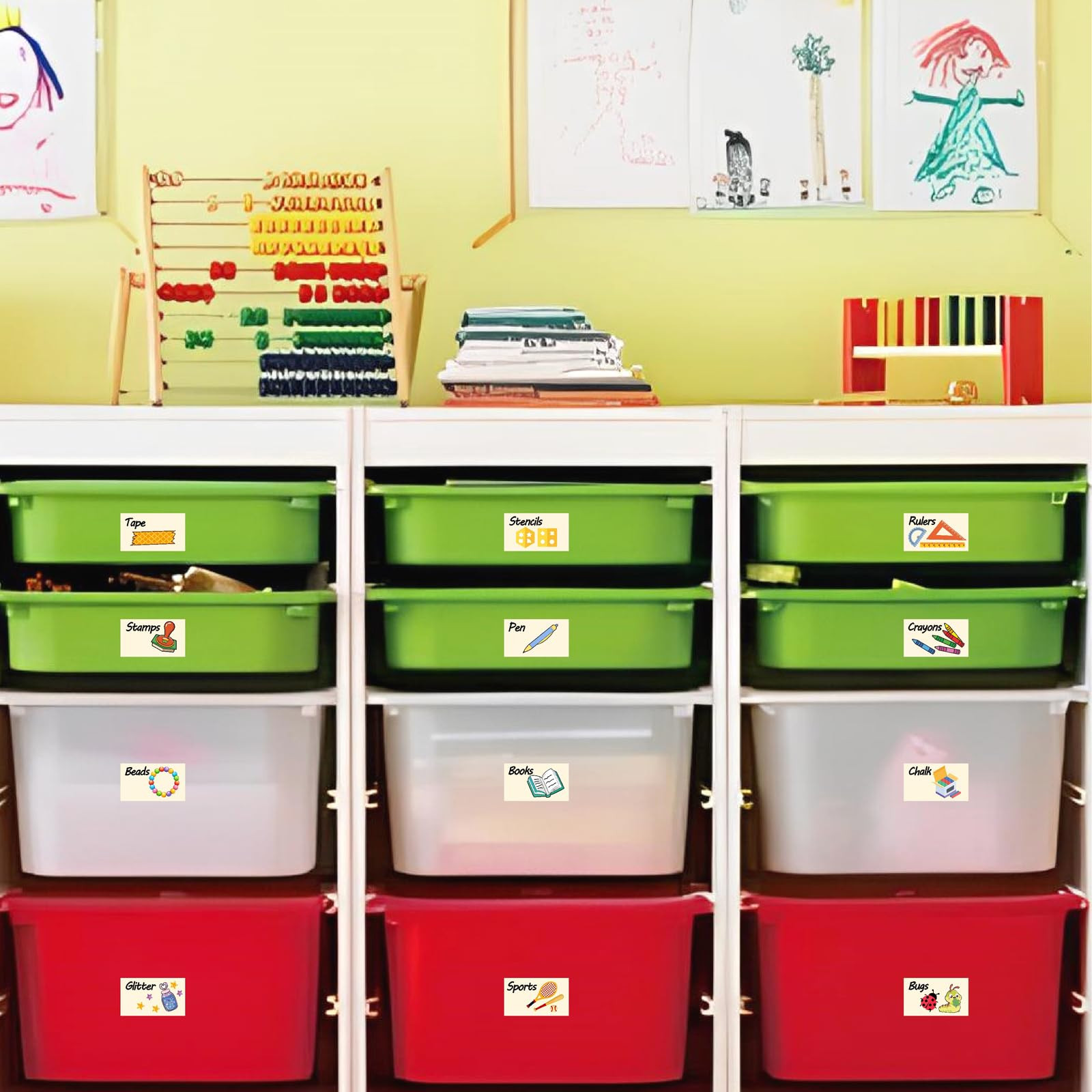 Kids Classroom Labels Toy Storage Organizing Labels for Toddlers Playroom Daycare Supplies Organization Stickers Organizer Pictures Toy Label for Kindergartern Bins Box Containers Nursery | Amazon (US)