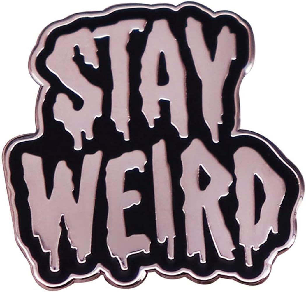 Amazon.com: Stay Weird Enamel Pin Brooch Punk Halloween Badges on Backpack Denim Hat Clothes Lape... | Amazon (US)