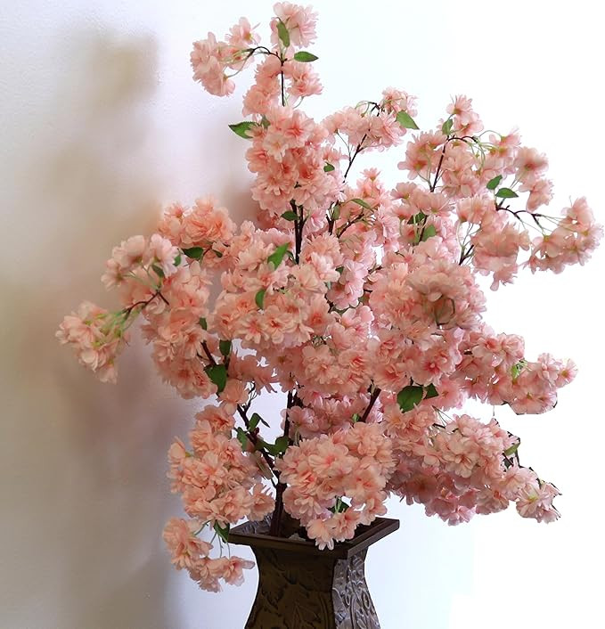 Larksilk 30" Light Pink Cherry Blossom Branches - Real Touch Faux Cherry Blossom with Long Stems ... | Amazon (US)