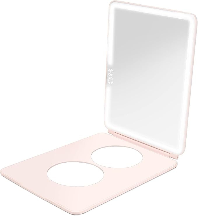 Vanity Planet Handheld Makeup Mirror with Lights, Pose 2.0 (Blush) - Light Up Travel LED Mirror w... | Amazon (US)