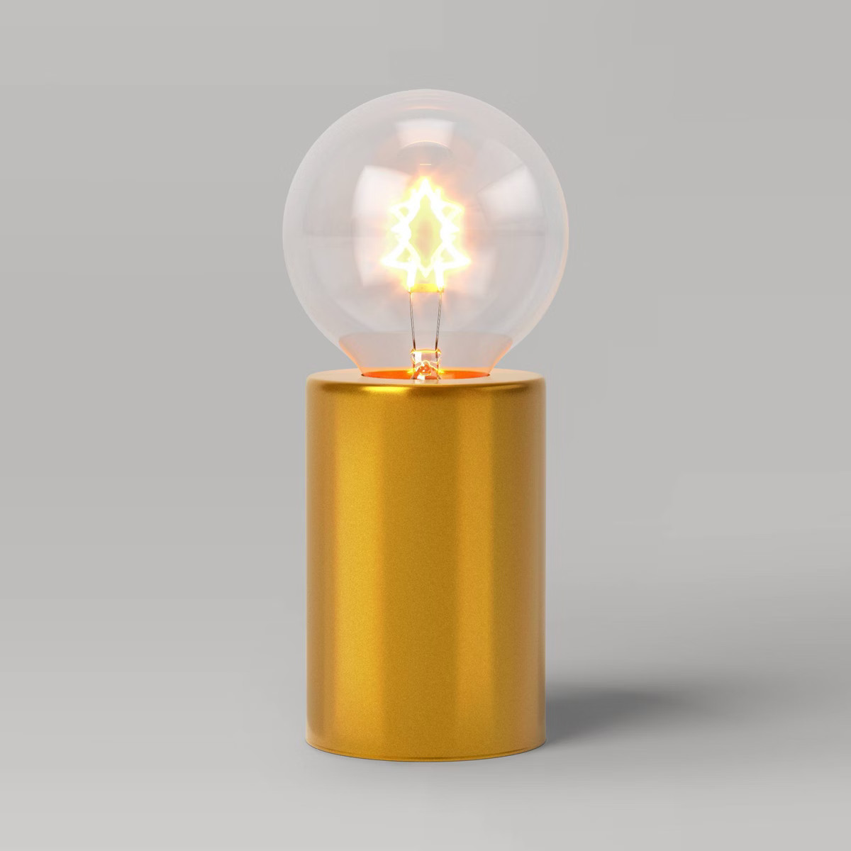 Christmas Tree Warm White Filament Bulb with Metal Cylinder Base Battery Operated - Wondershop™ | Target