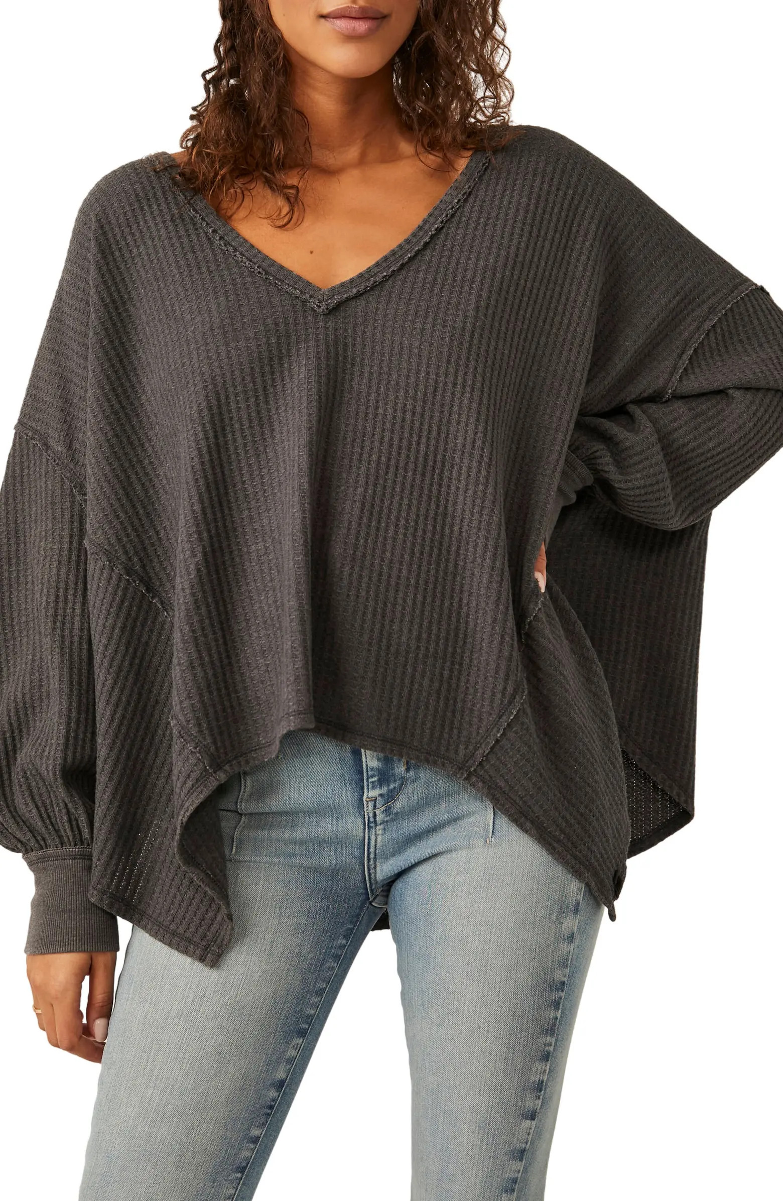 Free People Coraline Balloon Sleeve Thermal Top | Nordstrom | Nordstrom