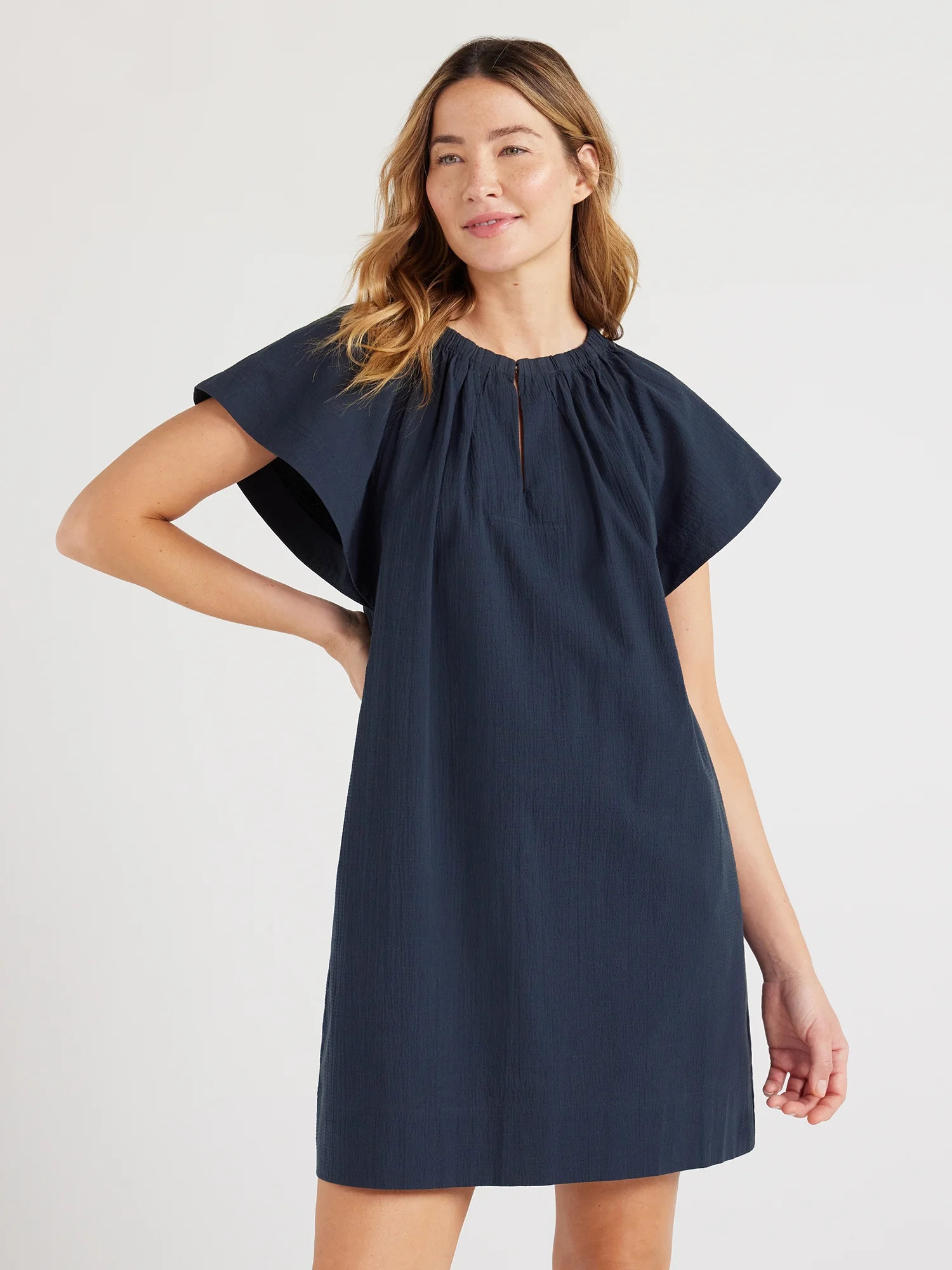 Free Assembly Women’s Flutter Sleeve Mini Dress, Sizes XS-XXXL | Walmart (US)