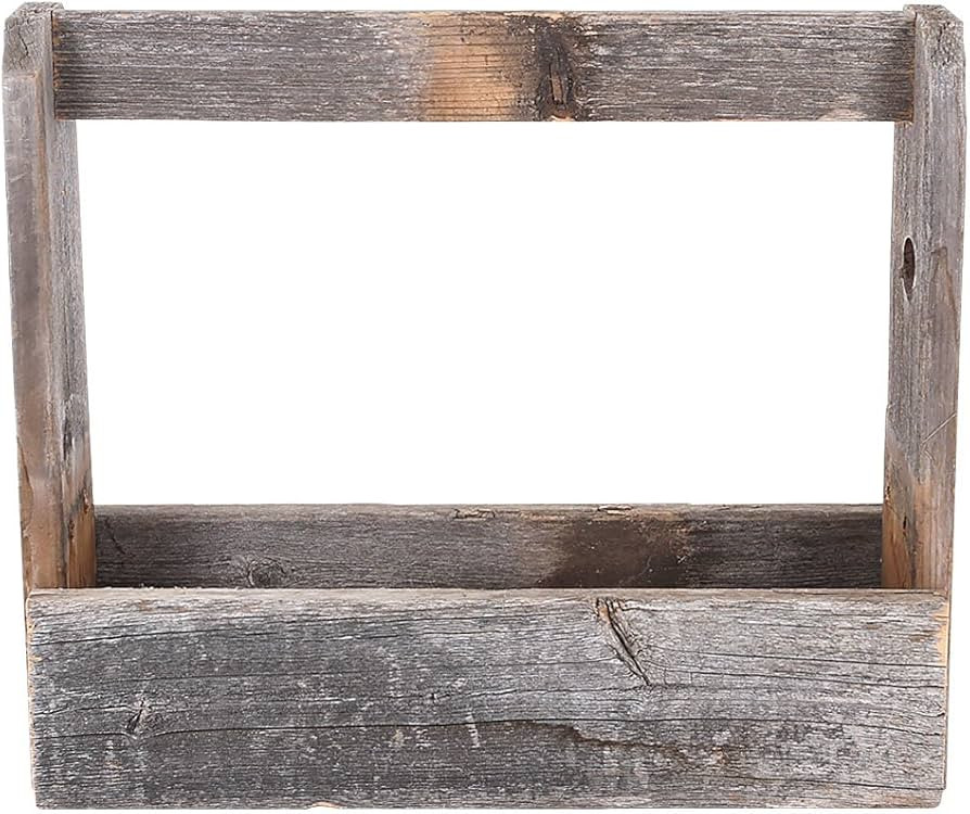 Rustic Decor Old Wooden Tool Box - Barnwood Tote and Tool Caddy | Amazon (US)