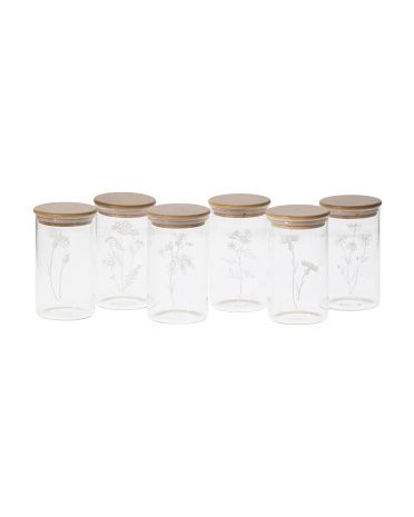 6pk 10oz Glass Wildflower Storage Jars | TJ Maxx