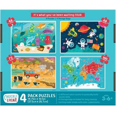 Chuckle & Roar 4pk Jigsaw Puzzles 268pc | Target