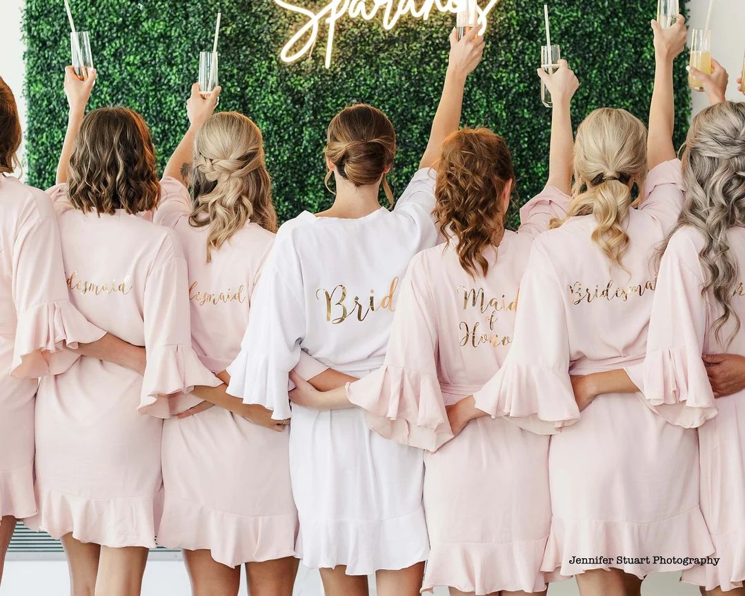 Ruffle Bridesmaids Robe  Personalized Bridesmaid Gift  - Etsy | Etsy (US)