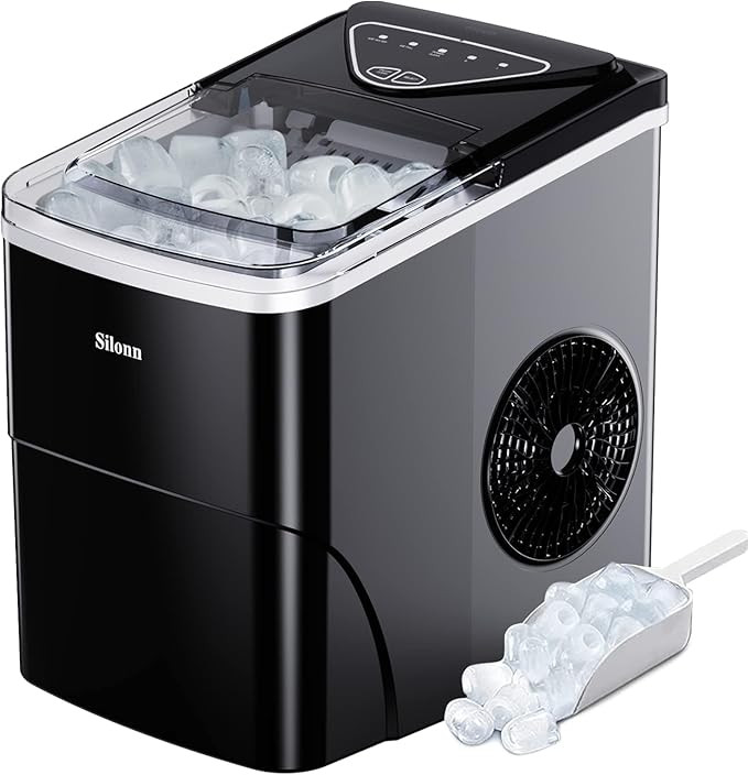 Silonn Ice Maker Countertop, 9 Cubes Ready in 6 Mins, 26lbs in 24Hrs, Self-Cleaning Ice Machine w... | Amazon (US)