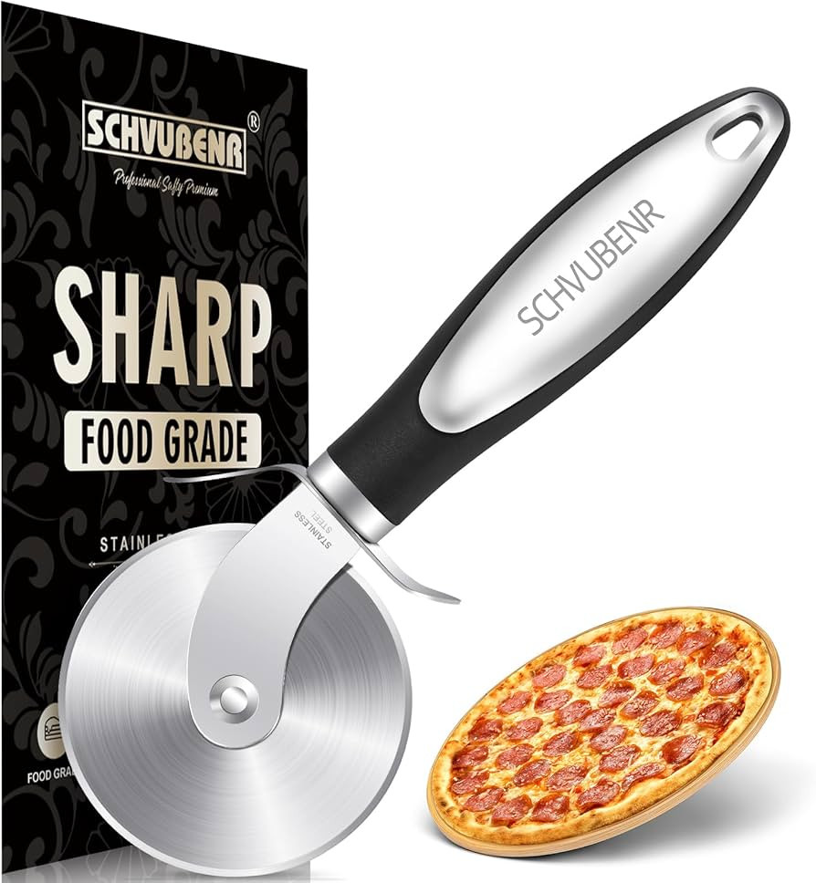 SCHVUBENR Premium Pizza Cutter Wheel - Ultra Sharp Stainless Steel Pizza Slicer with Non-Slip Sof... | Amazon (US)