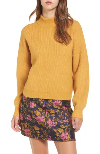 Women's Leith Cozy Ribbed Pullover, Size X-Large - Yellow | Nordstrom