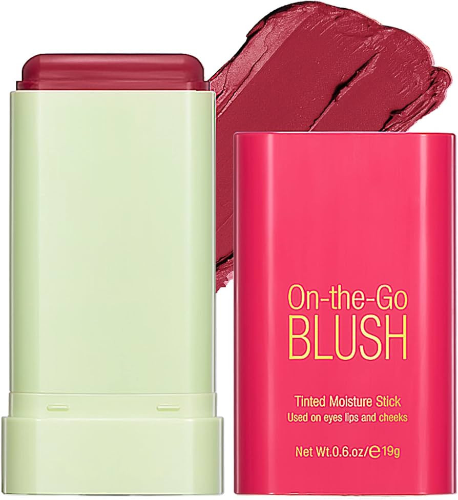 Tongyend Lipstick Blusher Stick, 3 in 1 Cream Blush for Lip Cheek Eye, Waterproof Lightweight Blu... | Amazon (UK)