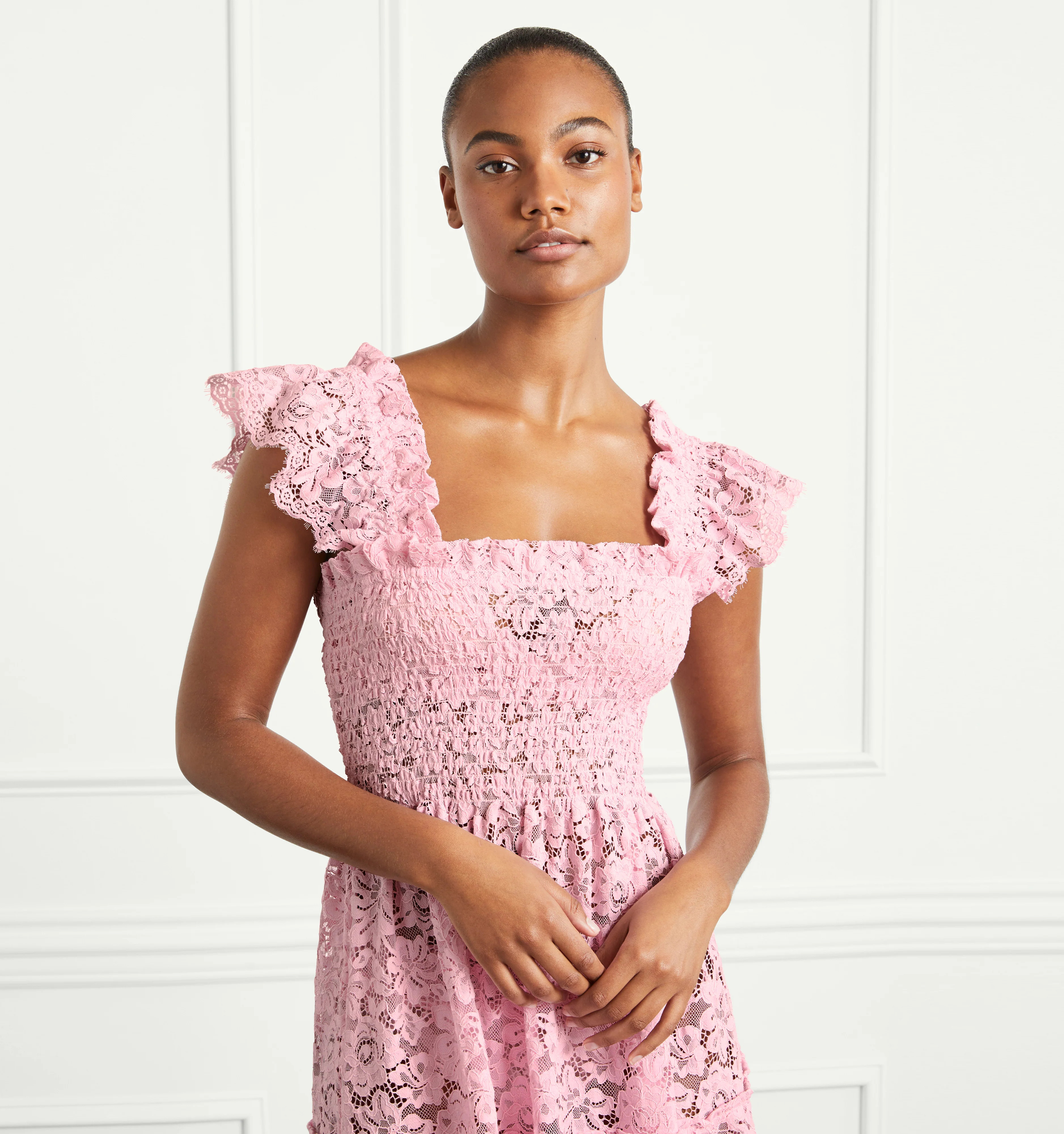 The Lace Ellie Nap Dress - Cerise Lace | Hill House Home US
