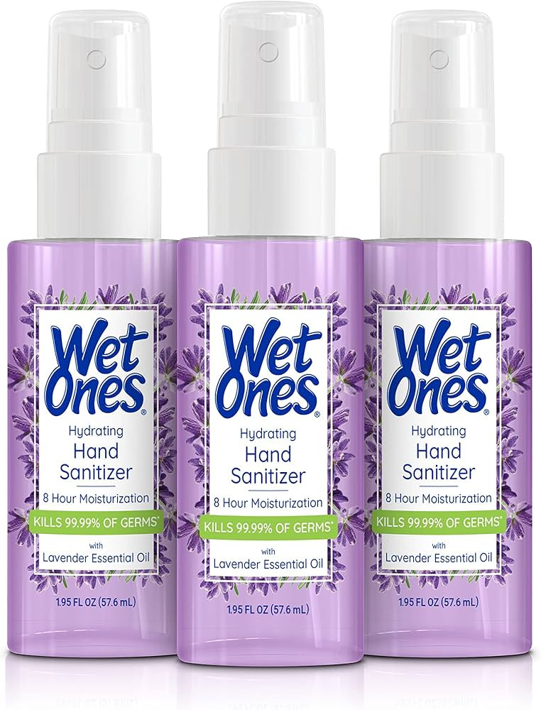 Wet Ones Hydrating Hand Sanitizer Mist | Spray Hand Sanitizer Travel Size, 1.95 oz. | Lavender-Sc... | Amazon (US)