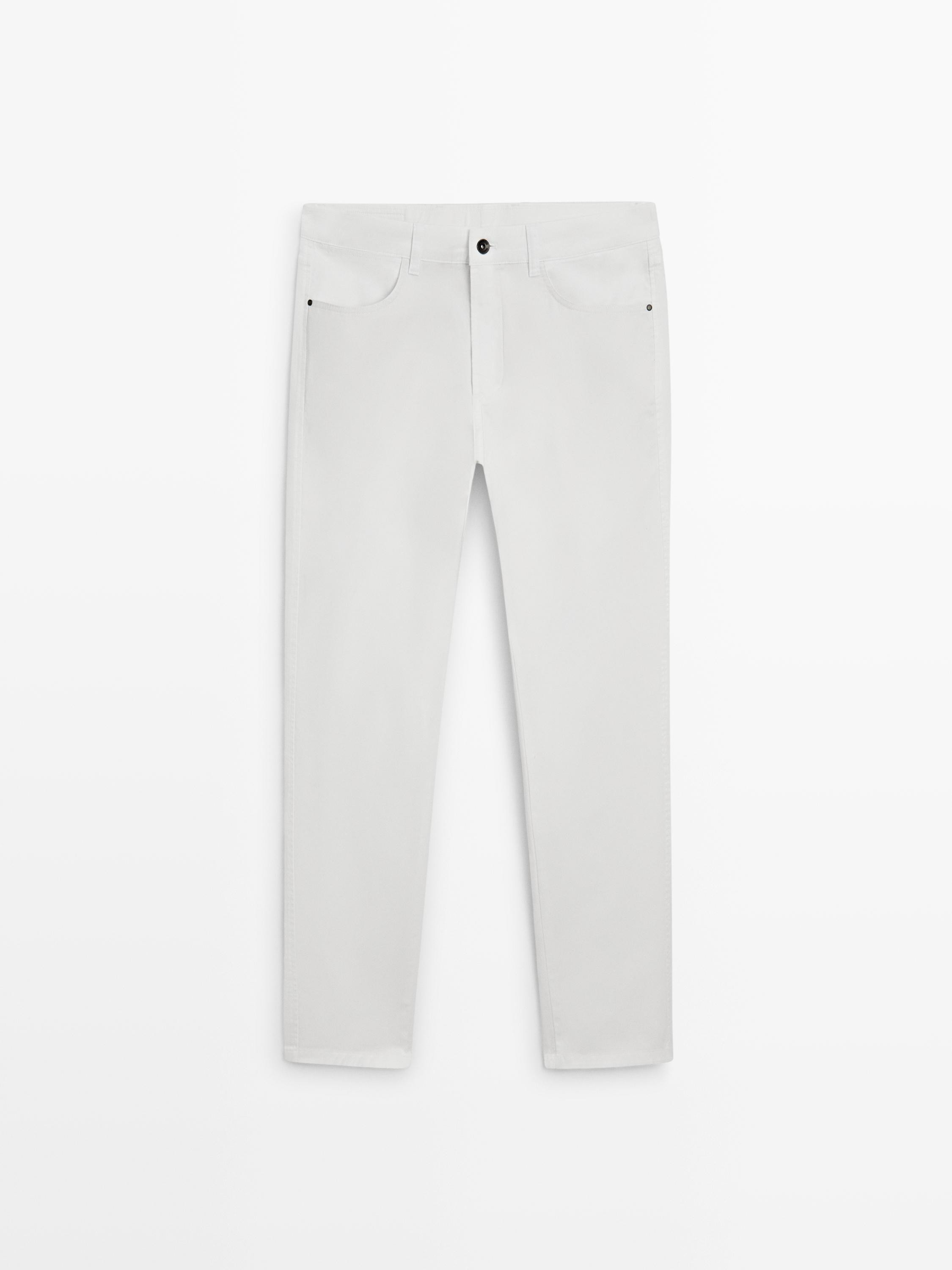 Slim fit denim-effect trousers | Massimo Dutti US