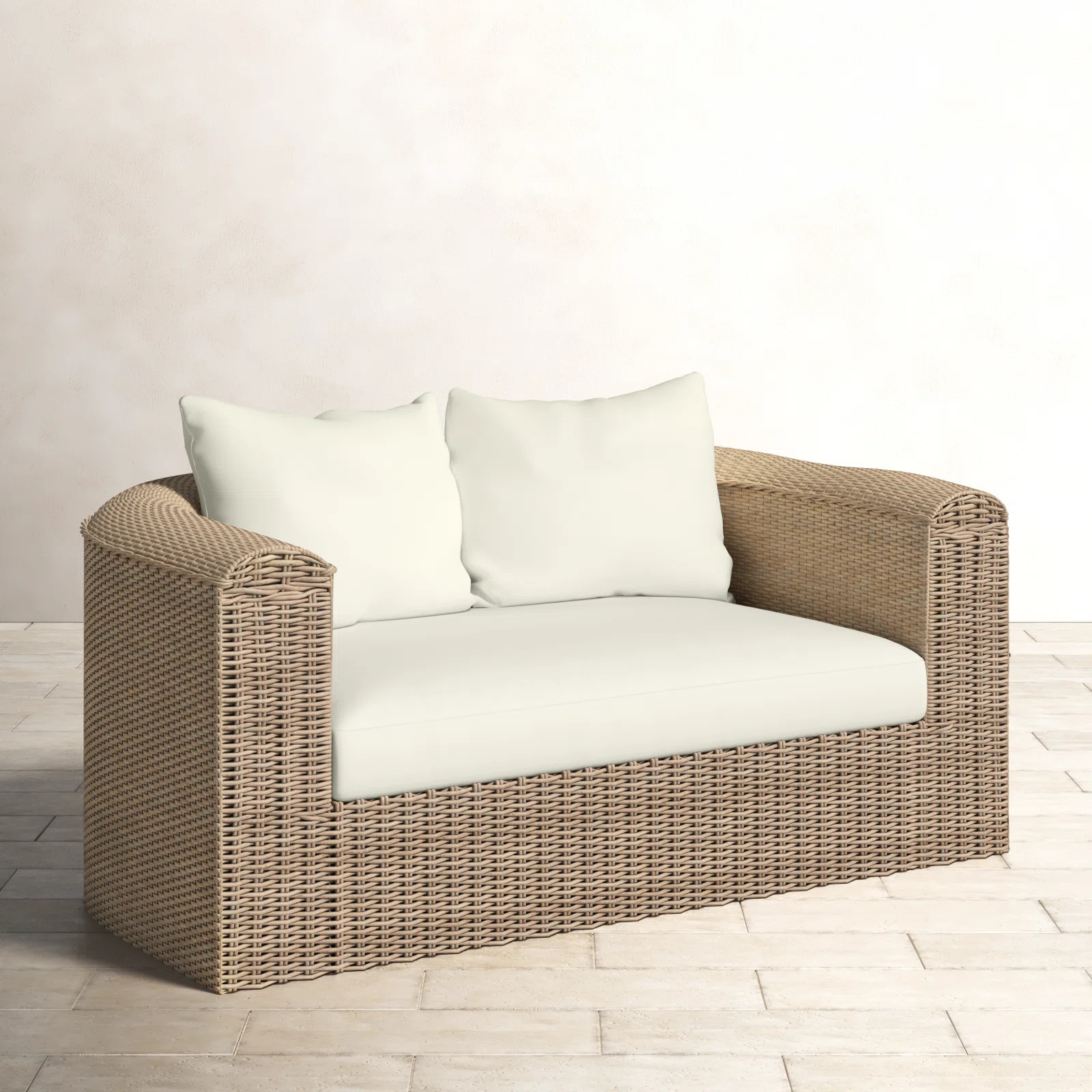 Fuson 62.25'' Polyethylene (PE) Wicker Outdoor Loveseat | Wayfair North America