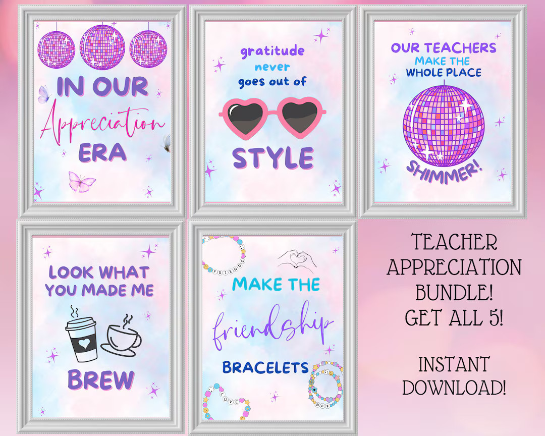 Taylor Swift Teacher Appreciation Sign Bundle Make the Friendship Bracelets, Taylor Swift Teacher... | Etsy (US)