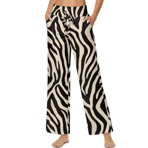 Psesaysky Women's Wide Leg Pants with Pockets High Waist Adjustable Knot Loose Casual Trousers Bu... | Walmart (US)
