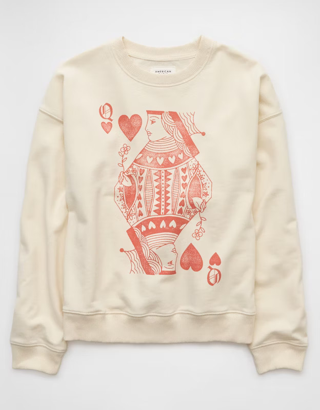 AE Valentine's Day Graphic Relaxed Crew Neck Sweatshirt | American Eagle Outfitters (US & CA)