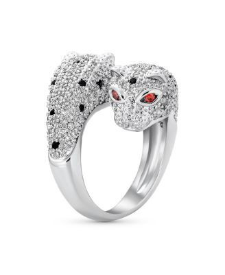 Bling Jewelry Black White Cubic Zirconia Leopard Panther Cat Statement Ring | Macy's