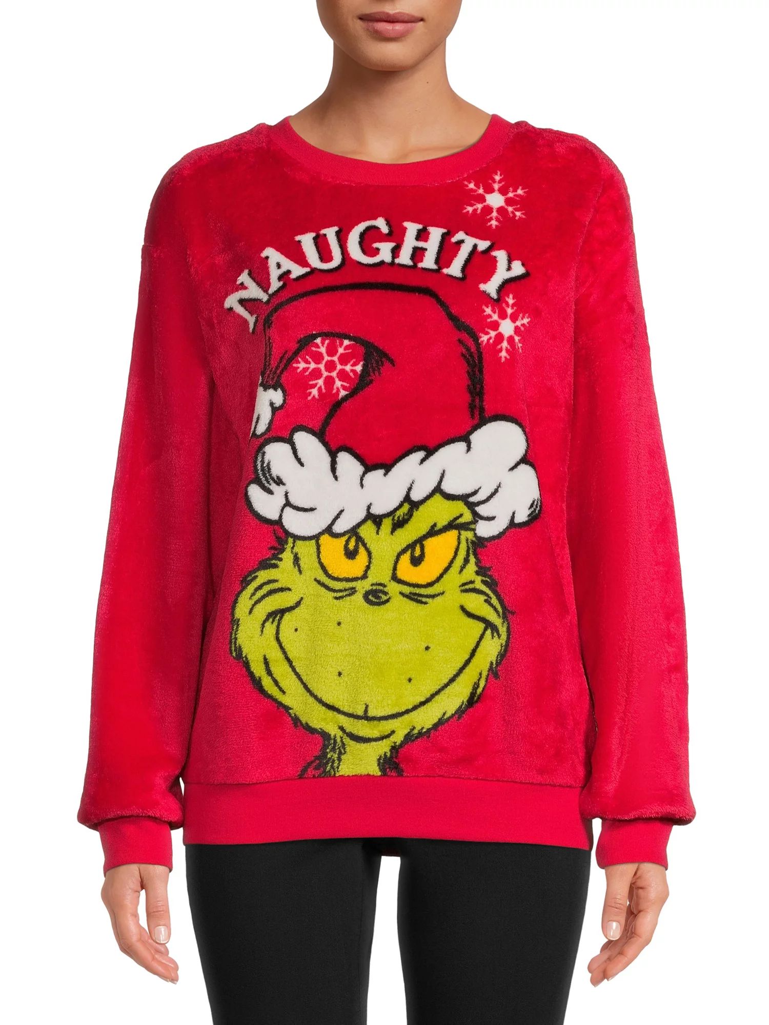 Grinch Juniors Naughty Holiday Fleece Pullover | Walmart (US)
