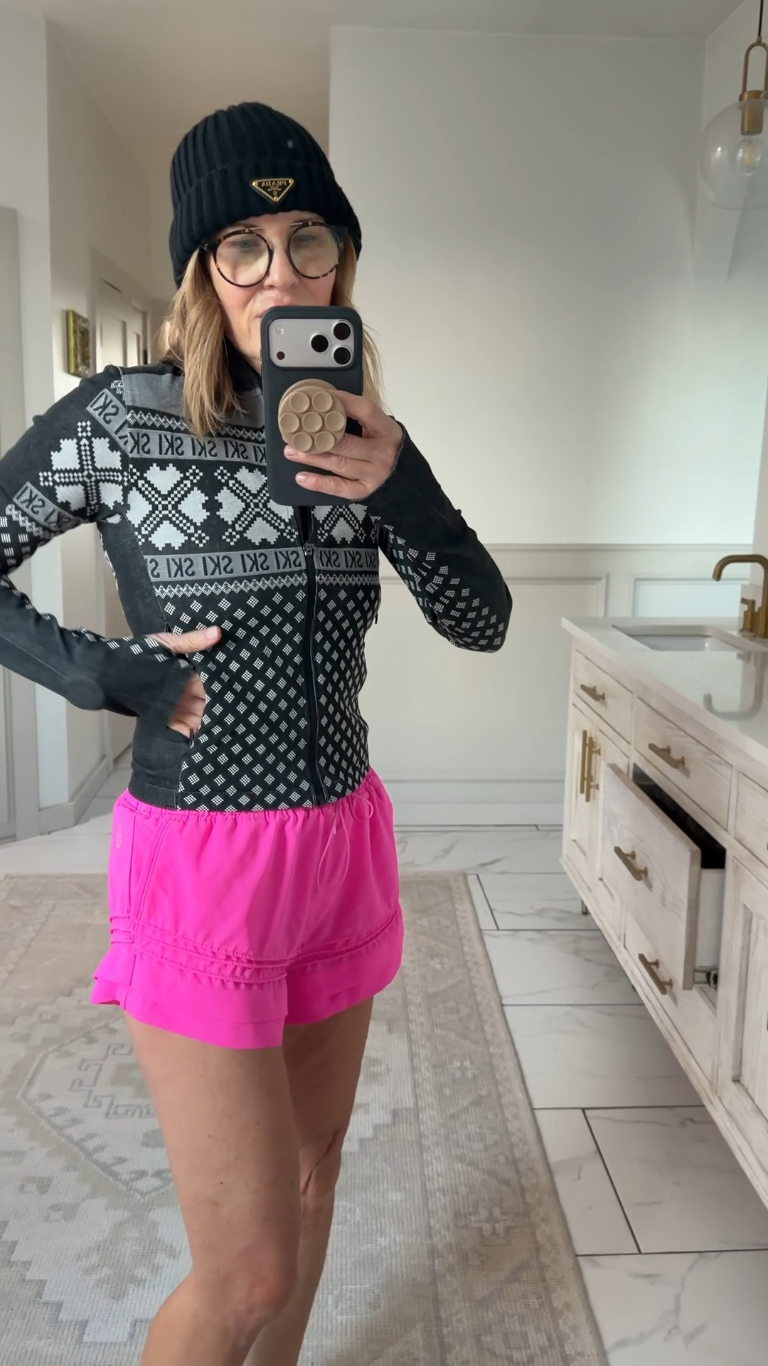 This outfit is a “look”. 
Medium jacket
If between sizes, size up in shoes (and shorts) I’m in a small

#LTKstorytime #LTKOver40