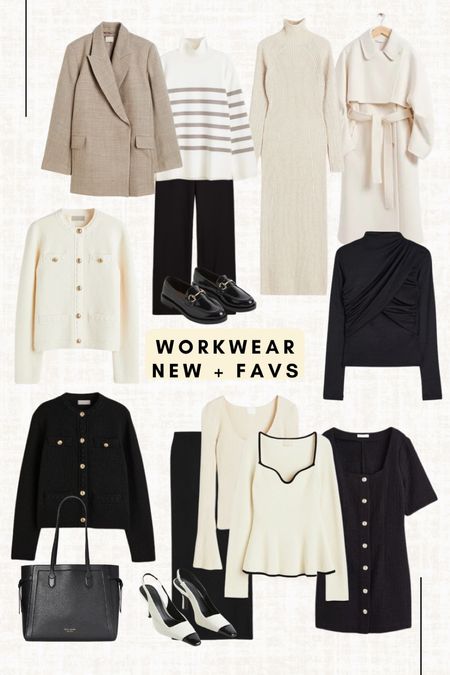 Another workwear new arrivals and favorites. There’s so much choice it was hard to select only the best ones! I’m quite a fan of the tweed short jackets, the boucle dress and the beige melange blazer. Also the beige turtleneck dress is a stunner. Read the size guide/size reviews to pick the right size.

Leave a 🖤 to favorite this post and come back later to shop

#workwear #officeoutfit #work outfit #knit top #sweetheart neckline top #striped top #striped sweater #cream coat #cream trench coat 

#LTKSeasonal #LTKworkwear #LTKstyletip