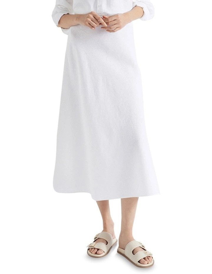 Core Linen Maxi Skirt in Whisper White | Myer