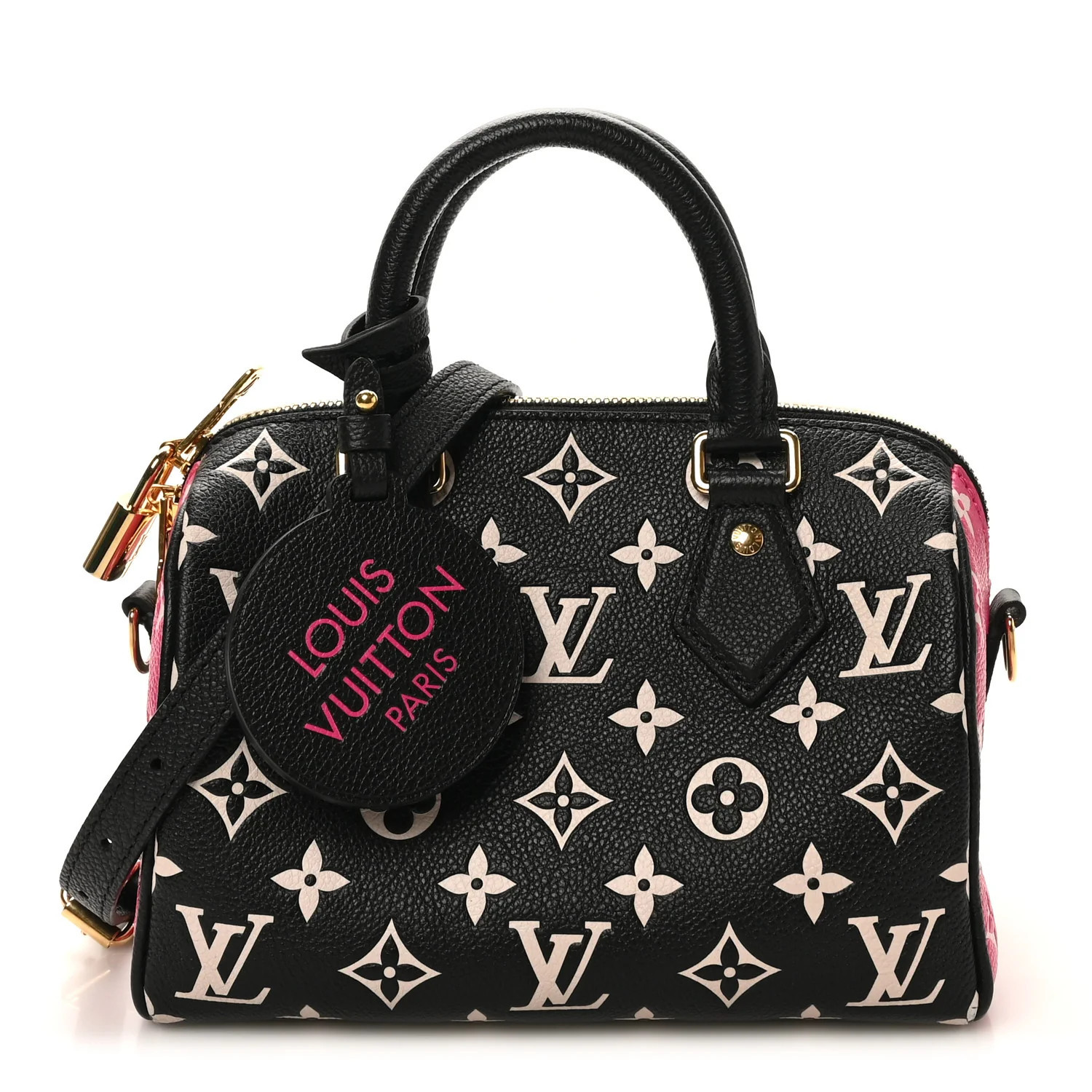 Louis Vuitton Empreinte Monogram Spring in the City Speedy Bandouliere 20 Black White Pink | FASHIONPHILE (US)
