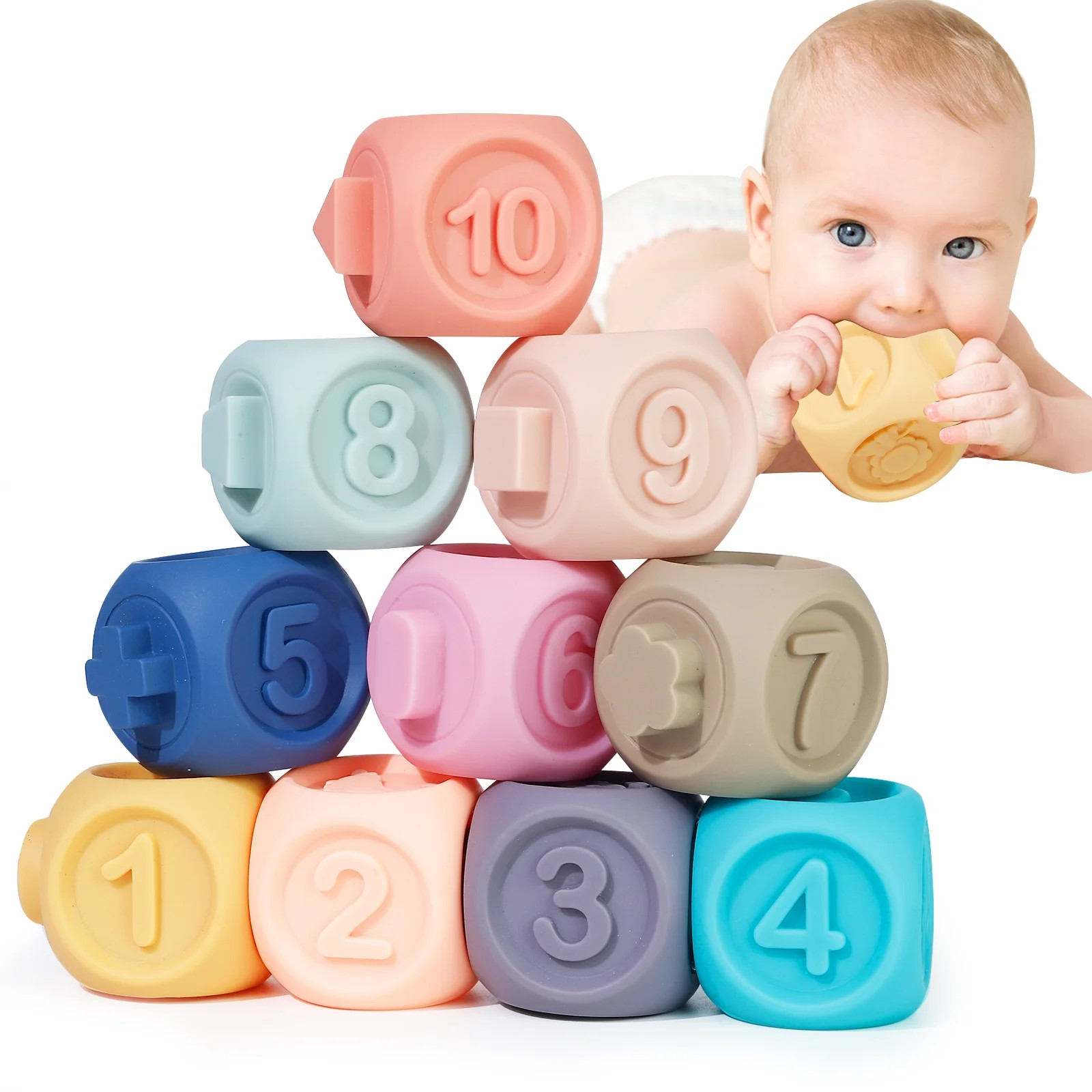 Baby Blocks Stacking & Building Toys For Babies 10 Soft & Educational Soft Blocks Baby Toys 6-12 ... | Walmart (US)