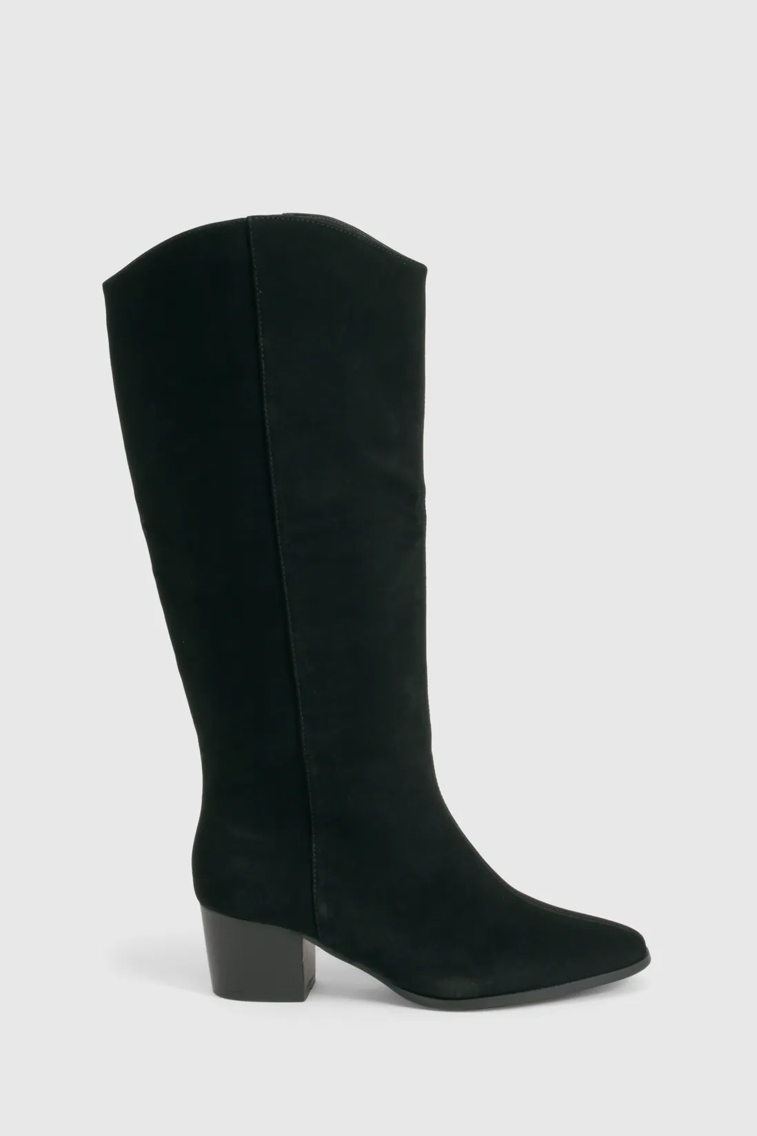 Wide Fit Clean Western Day Cowboy Boots | Boohoo.com (UK & IE)