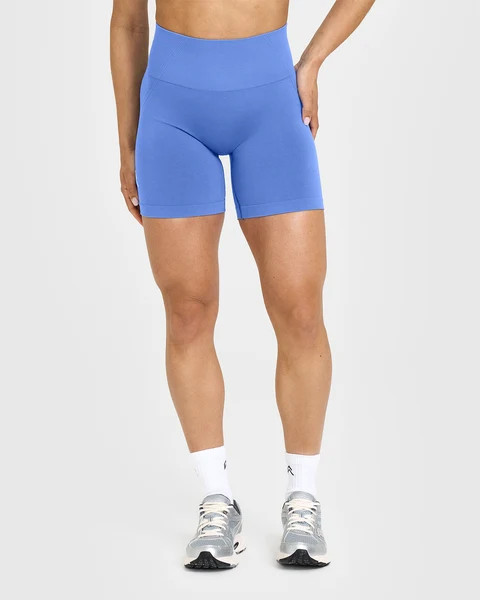 Effortless Seamless Shorts with White Logo 
 Glaucous Blue | Oner Active (UK / US)