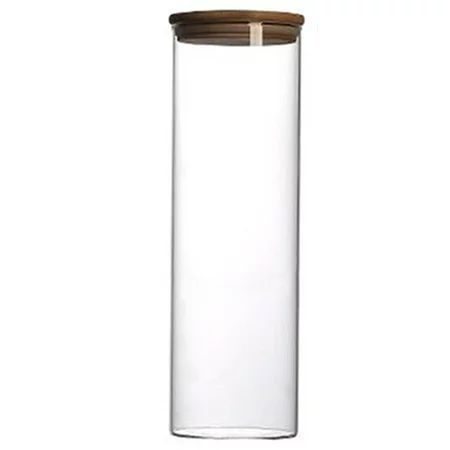 Duretiony Transparent Clear High Cylinder Glass Sealed Kitchen Storage Bottle Jar with Lid Organizat | Walmart (US)