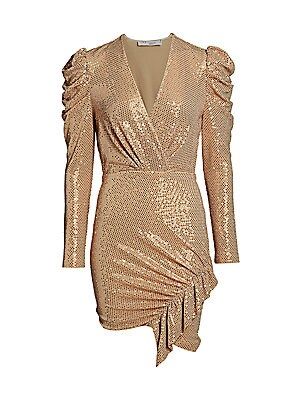 Loulou Metallic Wrap Dress | Saks Fifth Avenue