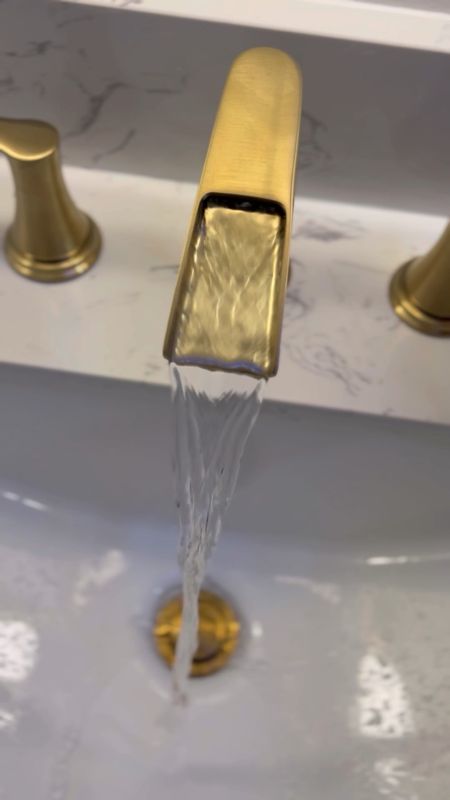 My gold Waterfall Widespread Bathroom Faucet gave me the look I was looking for at a great price! 
#founditonamazon #amazonhome #amazonhomefinds #bathroomdesign #bathroomdecor #budgetdecor 
founditonamazon , bathroom design , bathroom decor , budget home decor , amazon home finds , gold home accessories 

#LTKhome #LTKfindsunder100 #LTKVideo