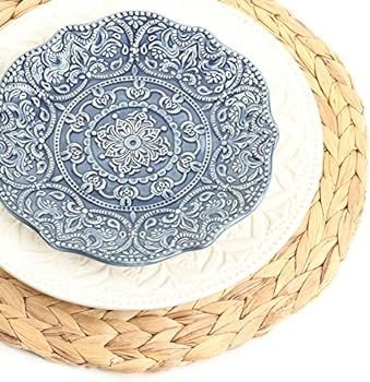 Koyal Wholesale Water Hyacinth Placemats, 13" Round Mat Weave Charger Plates, Set of 4, Eco Frien... | Amazon (US)