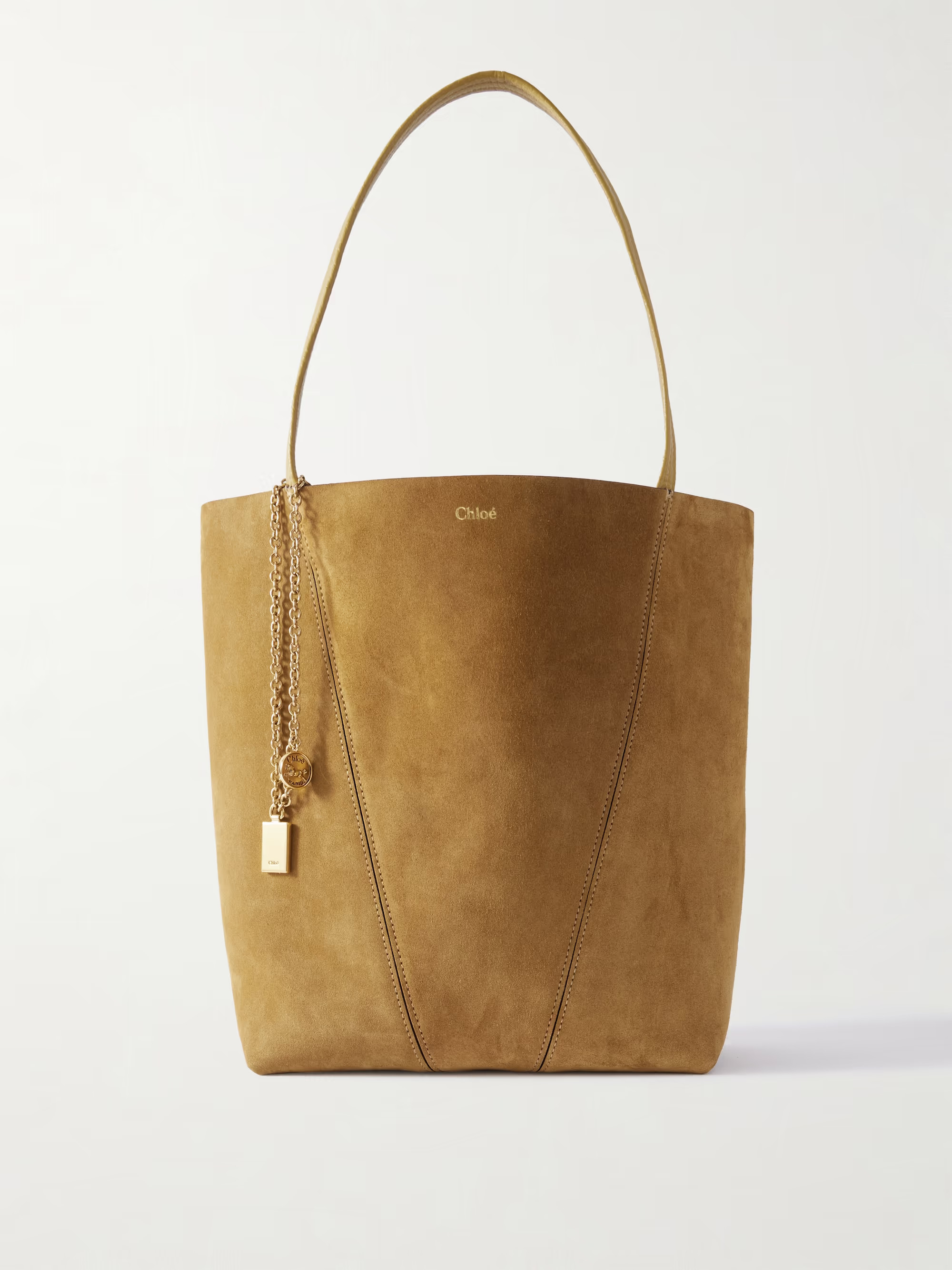 Spin embellished leather-trimmed suede tote | NET-A-PORTER (US)