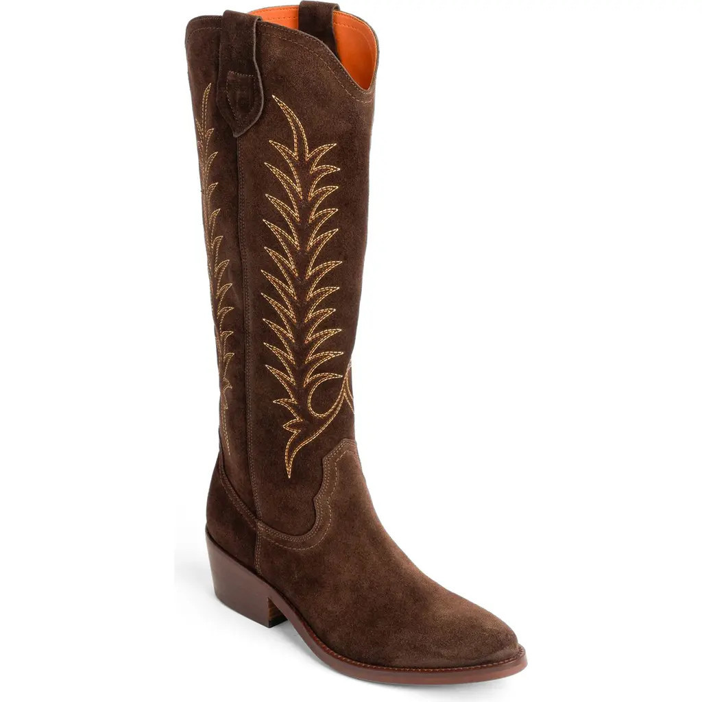 Penelope Chilvers Blanca Embroidered Western Boot in Bitter Chocolate at Nordstrom, Size 6Us | Nordstrom