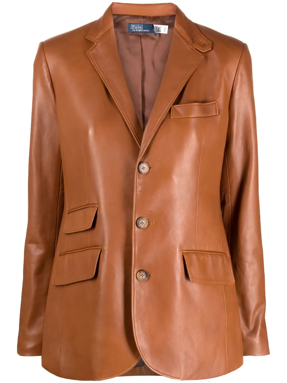 Polo Ralph Lauren Saddle Leather single-breasted Blazer - Farfetch | Farfetch Global