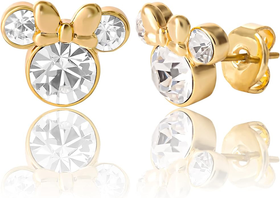 Disney Womens Minnie Mouse Birthstone Stud Earrings - Minnie Mouse Earrings - Birthstone Jewelry ... | Amazon (US)