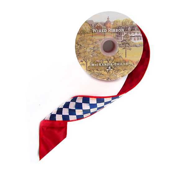 Royal Check 2" Ribbon - Red Back | MacKenzie-Childs