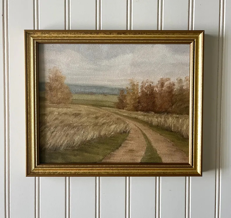 Original Painting/fall Landscape/vintage Framed Original Painting/autumn Original Oil Painting Pr... | Etsy (US)