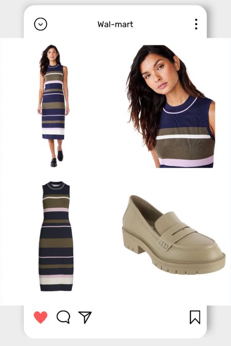 Wal-Mart
Fall
Sleeveless sweater dress 
Beige loafers

#LTKSeasonal #LTKfindsunder50