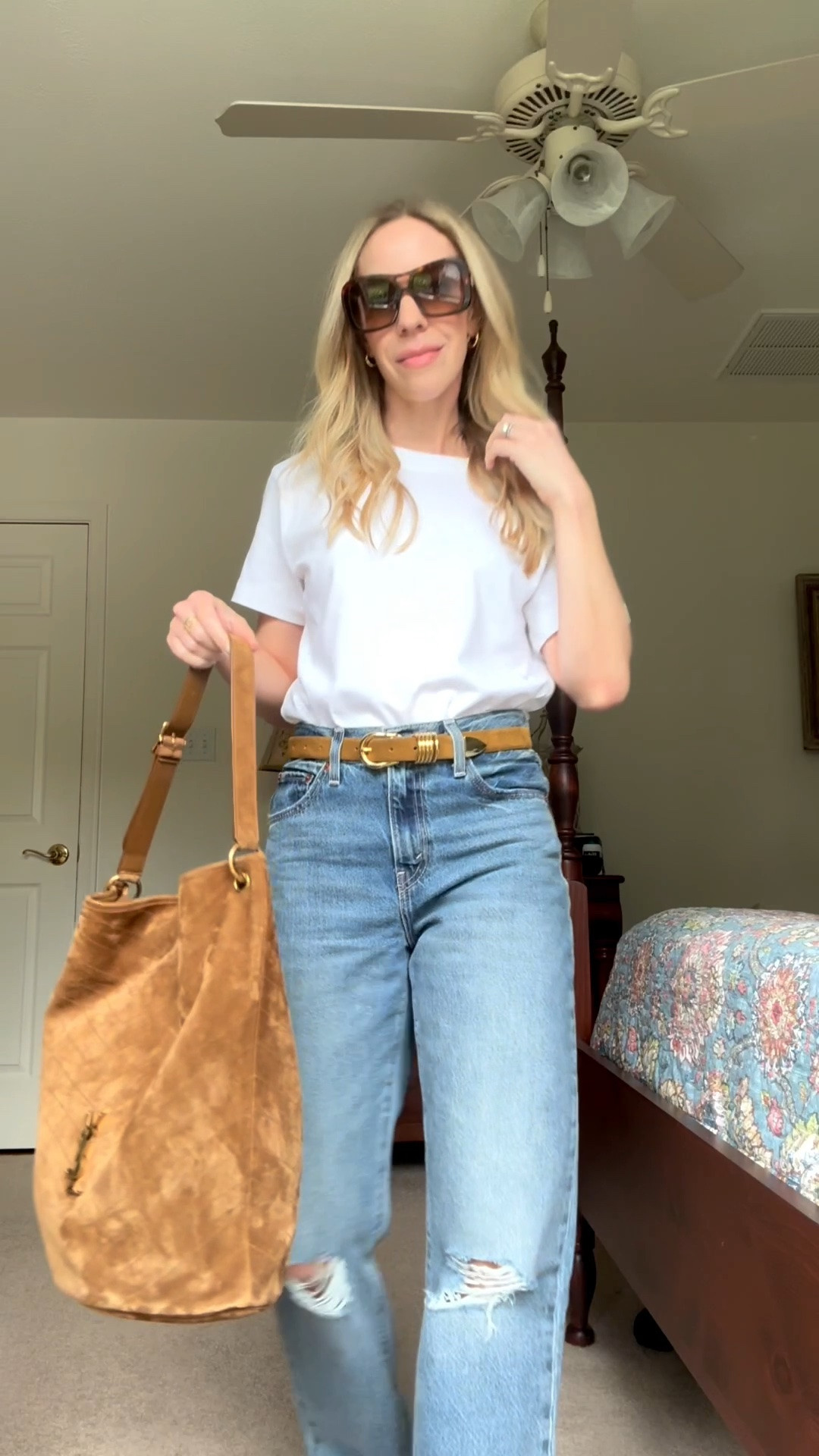 White tee and jeans outfit - my Déhanche belt, suede boots and @levi jeans are all on major sale right now!

#LTKOver40 #LTKSeasonal #LTKSaleAlert