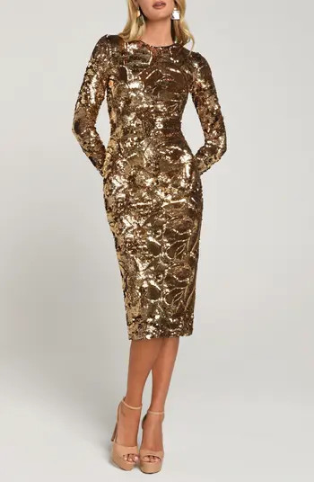 HELSI Tatiana Long Sleeve Sequin Cocktail Dress | Nordstrom | Nordstrom