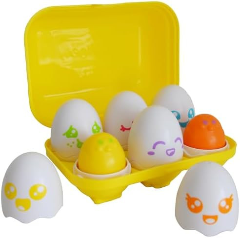 Toomies Hide and Squeak Eggs Baby Toy - Baby Box of Big Eggs with 3 Squeak Chicks & 3 Rattle Chic... | Amazon (UK)
