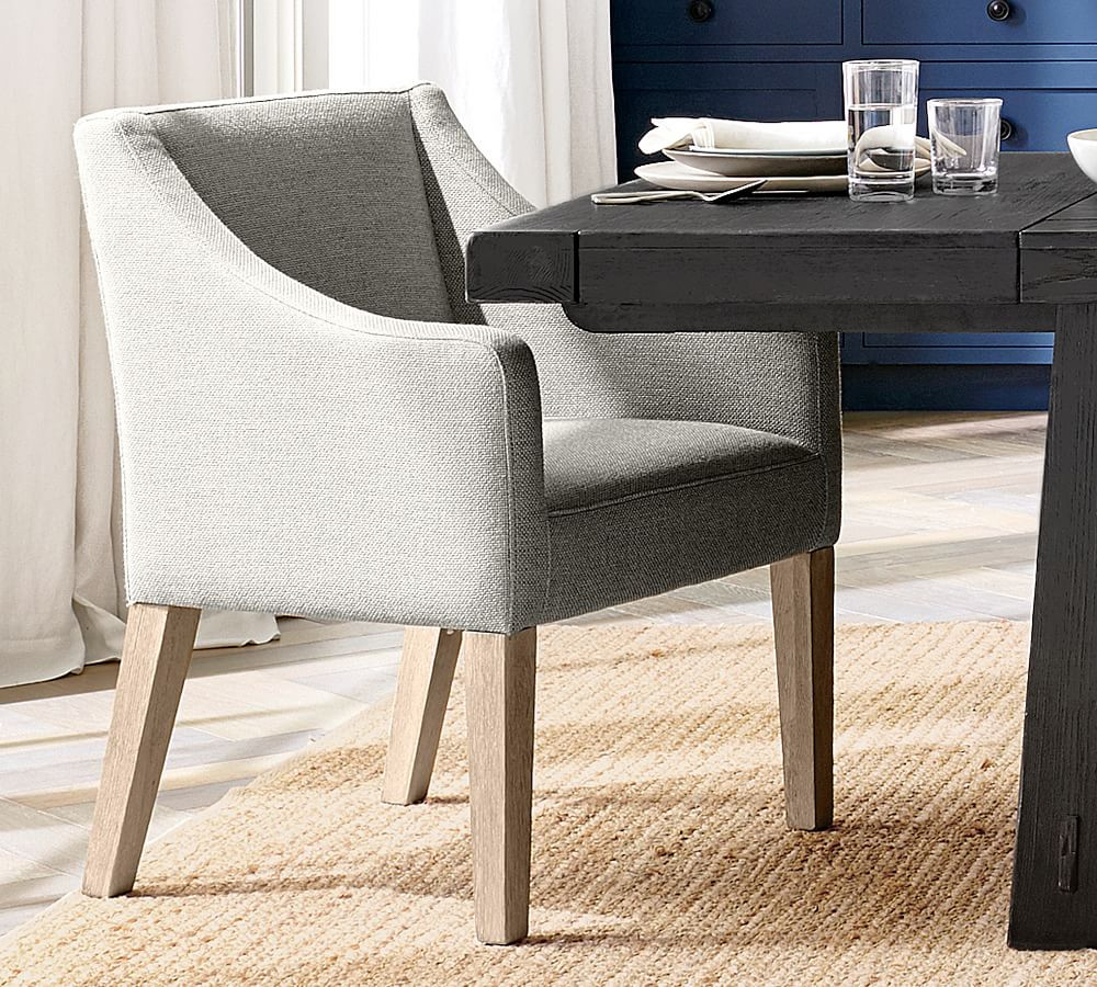 Classic Slope Upholstered Dining Armchair | Pottery Barn (US)